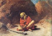 Leon Bonnat Arab Removing a Thorn from his Foot oil painting artist